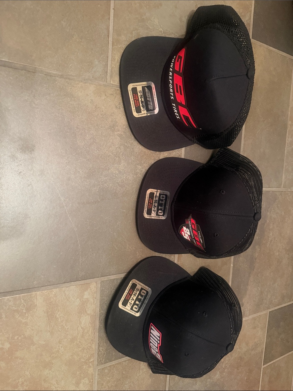 3 Hats/ 2 GBC POWERSPORTS TIRES MENS HATS + Nine2 mens hat 
NEW .. all One size